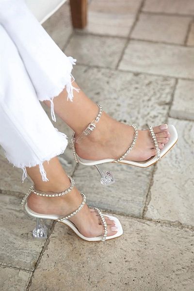 Ömer Ediz Shoes Transparentní sandály s detailními kameny (s náhradními kamínky)
