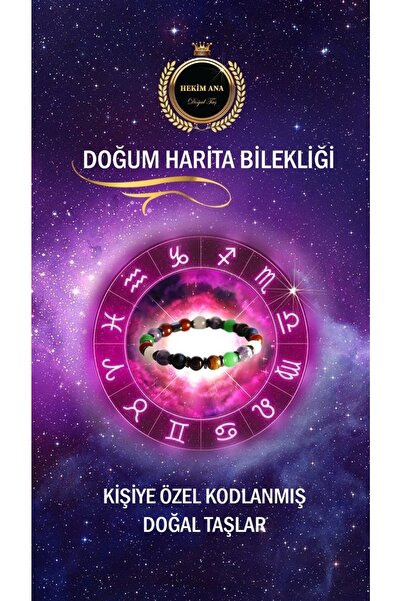 Doğum Analizi Doğal Taş Bilekliği / Kişiye Özel Kodlanmış Doğal Taş Bileklik