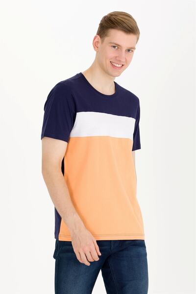 U.S. Polo Assn. Мъжка оранжева тениска с кръгло деколте