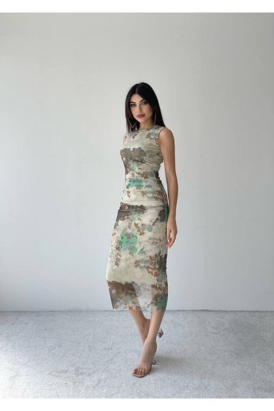 SONREİR Rochie din tul cu lungime midi fără mâneci