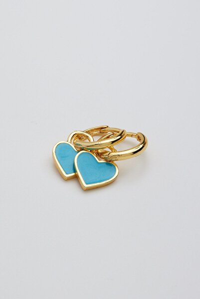 ismim bijuteri Mineli Kalp Figürlü Küpe