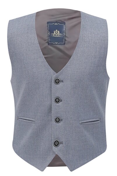 SIRRI Vestă pentru băiat, gri în carouri, cu ștampilă