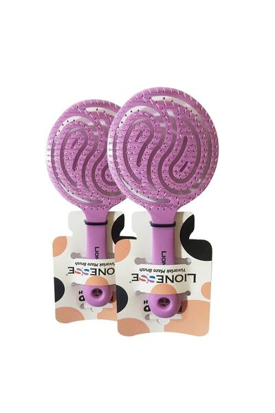 Tarko Βούρτσα μαλλιών Lionesse Στρογγυλή Μωβ Χ 2