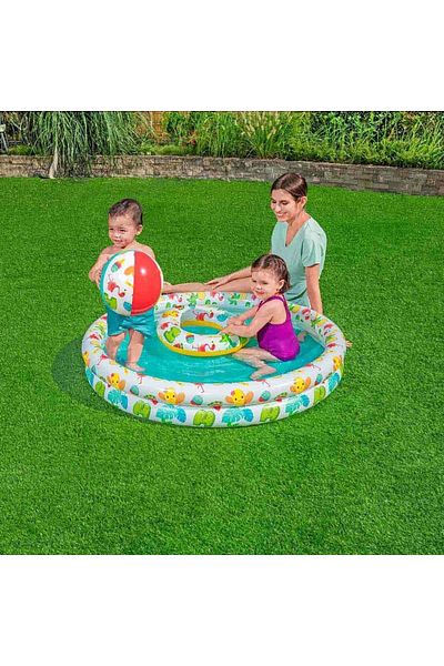 BESTWAY Summer Fun - 2 Ring Round Pool and Beach Ball Set