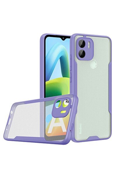 ZM STORE Xiaomi Redmi A1 Kılıf Kamera Korumalı Arkası Buzlu Şeffaf Parfe Kapak