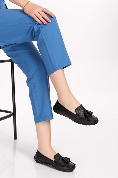 Gondol Mocasnic flexibil, ușor și confortabil, piele de căprioară, Gel.2001 - Negru - 38