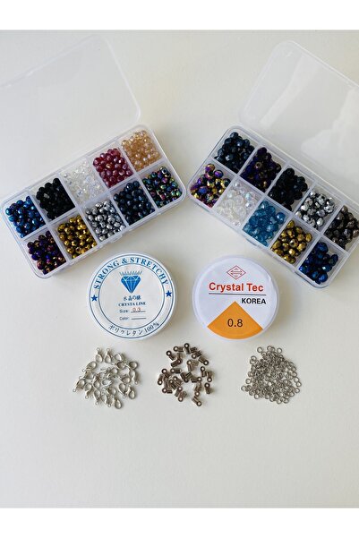 yağmur gökçe No:114 Kristalne perle 8 mm i 6 mm Set za izradu nakita, ogrlica...