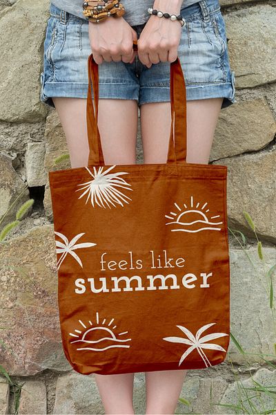 AYSHOME Τσάντα αγορών Ays Home Summer Feel με μοτίβο παραλίας