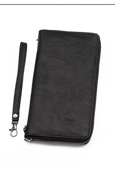 filayer Unisex Telefon Bölmeli Vegan Deri Cüzdan