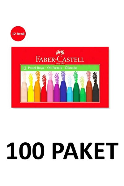 Faber Castell 100 Paket Karton Kutu 12 Renk Pastel Boya