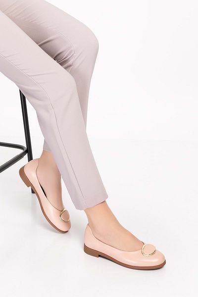 Gondol Balerini casual damă din piele naturală Vdt.850 - bej - 39