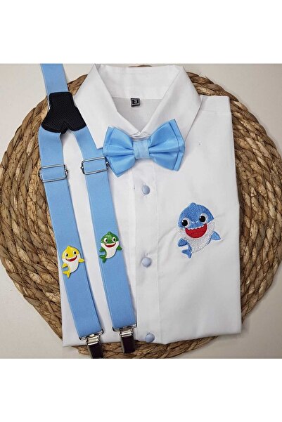 cool partyshop Baby Shark Konseptli Askı Papyon Gömlek
