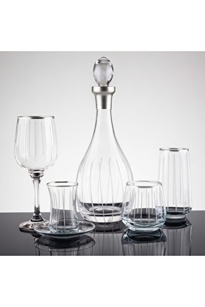 sudeka 61 Parça 12 Kişilik Çubuk Gümüş El Dekor Kesme Su Takımı