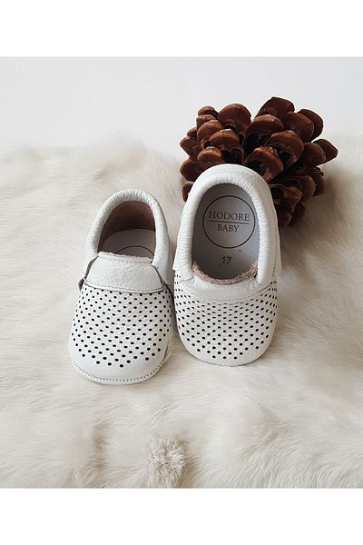 Hodore Dante Genuine Leather Moccasin White