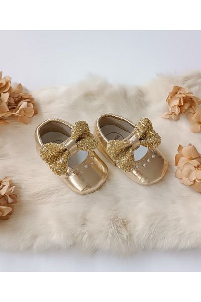Hodore Alice Gold Genuine Leather Baby Moccasin