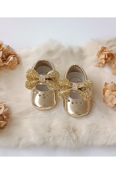Hodore Alice Gold Genuine Leather Baby Moccasin