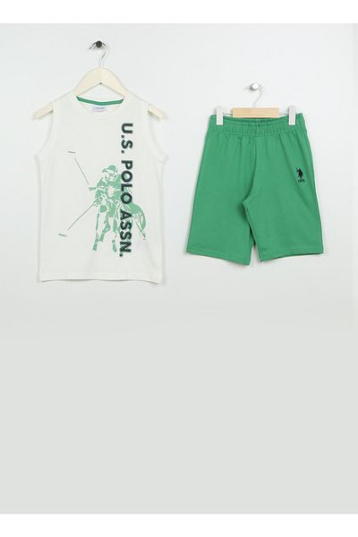 U.S. Polo Assn. Σετ πιτζάμες για αγόρι μπεζ - εμπριμέ, Us1302
