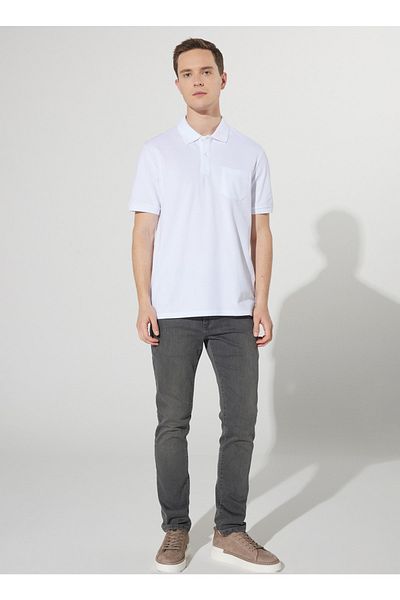ALTINYILDIZ CLASSICS Ανδρικό μπλουζάκι Polo Neck White 4a 9000000002