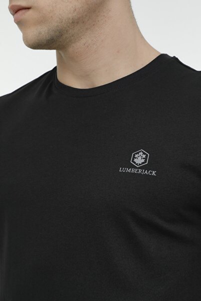 lumberjack T-shirt M-ct102 Basıc C λαιμόκοψη Siyah Erkek Kısa Kol T-shirt