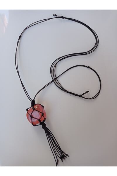 PİRAMİGO Gül Kuvars Taşı Kolye Aşk Tılsımı Rose Quartz Doğal Enerji