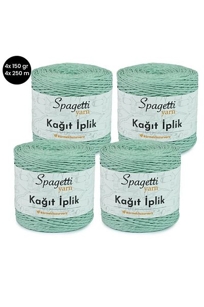 Spagettiyarn Χάρτινο σχοινί 4 τεμαχίων ανοιχτό μέντα πλεξίματος χειρός