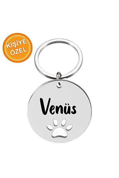 PATİMİO Isme Özel Çelik Kedi Köpek Isimlik Künyesi Silver