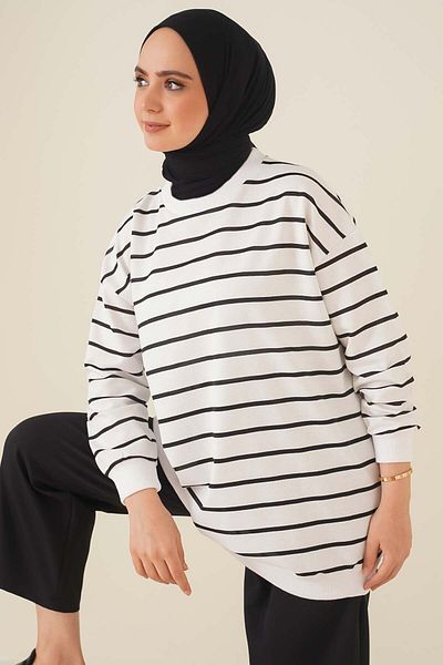VOLT CLOTHİNG Horizontal gestreifte Tunika für Damen