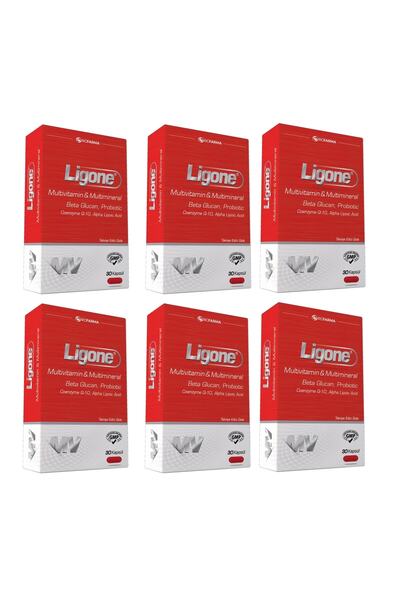 Ligone بروبيوتيك بيتا جلوكان متعدد الفيتامينات - 30 كبسولة 6x