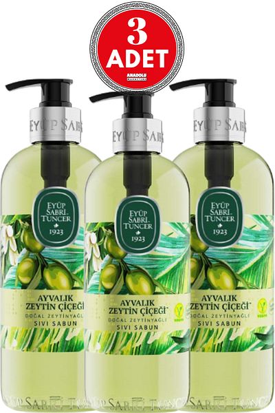 Eyüp Sabri Tuncer Ayvalık Olive Flower Natural Olive Oil Liquid Soap 500 Ml 3 Pieces