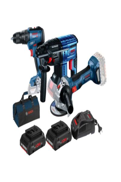 Bosch Gbh 180 Li + Gws 180 Li + Gsr 180 Li + 2 Adet 18 Volt 4 Ah Procore Akü+...