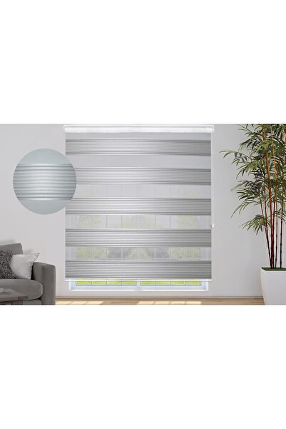 Storium Perde Sedef Gümüş Simli Pliseli Zebra Perde