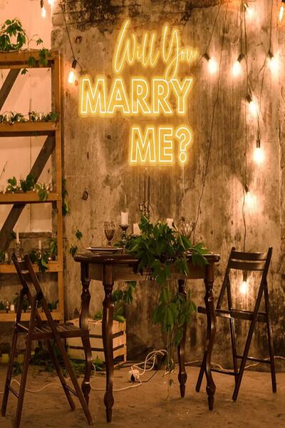 Extremmotif Will You Marry Me? Neon Led Duvar Yazısı
