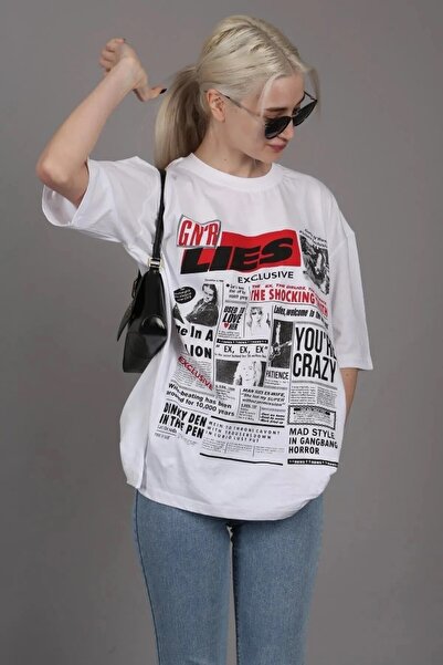 Keywest Μπλουζάκι Lies Exclusive εμπρός και πίσω με στάμπα μεγάλου μεγέθους