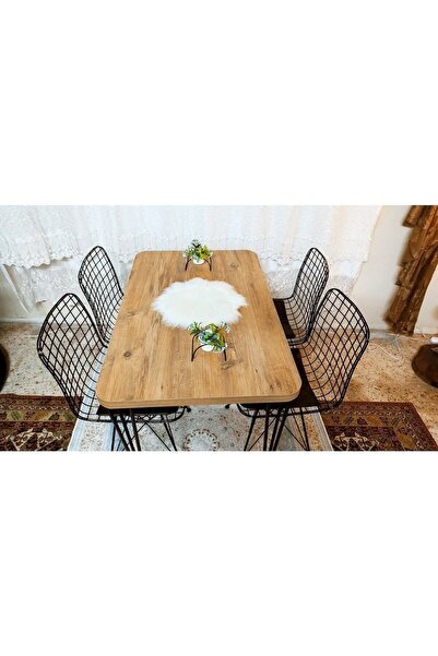 YusGos Atlantik Çam Desen Oval 70x110 Mutfak Masası Masa Mutfak Masa Yeni Model Sadece Masa