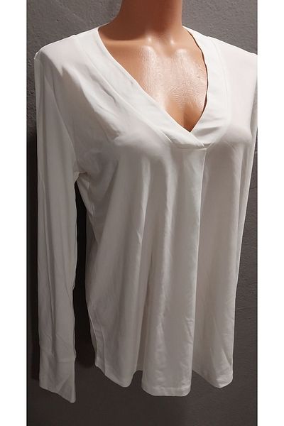 ESNOA Long Sleeve V-Neck Jersey Blouse