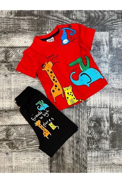 Esterella Baby Boy/Giraffe Printed/T-shirt Shorts/Baby Boy Suit