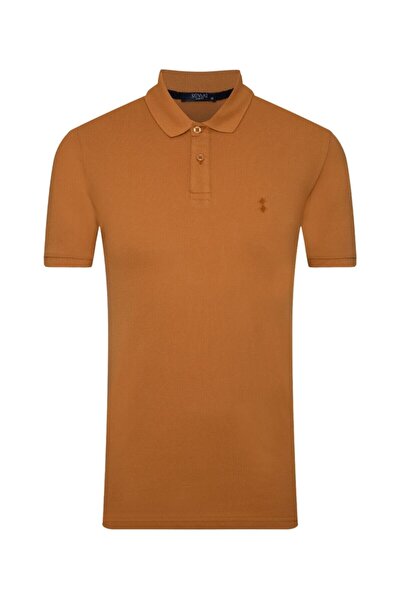 SÜVARİ Erkek Açık Turuncu Slim Fit Polo Yaka  Tişört