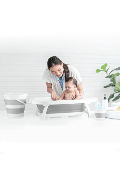 AHİR TİCARET Katlanır Bebek Küveti 3'lü Set