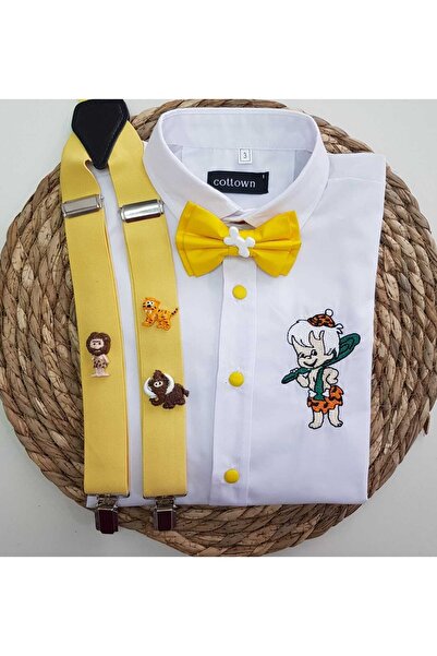 cool partyshop Taş Devri Konseptli Askı Papyon Gömlek