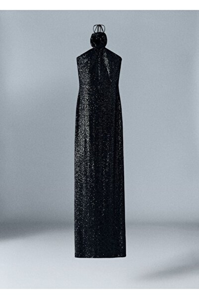 MANGO Woman Sequin Maxi Floral Dress