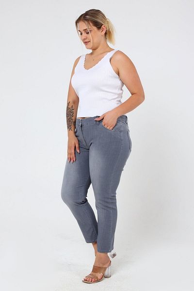 xlargebutik Plus Size Women's Clothing Full Flexible Fit Comfortable Denim Smoked