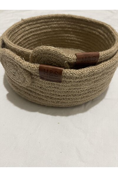 HALİME SULTAN Ikili Jüt Meyve Sepeti Ekmek Sepeti Hasır Ip