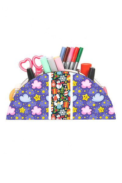 kutuTR Wooden Vip Pattern Series Rainbow Ruled Desktop Pen Holder Organizer Assembled Boxed