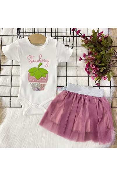 inci wear Yazlık Kız Bebek Tüllü Etek Zıbın Elbise