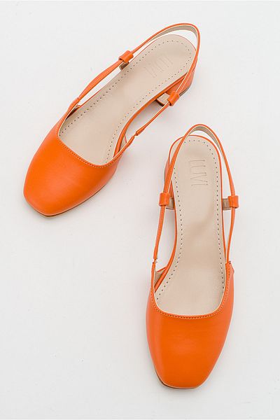 LuviShoes 66 Orange Skin Women's Heeled Sandals
