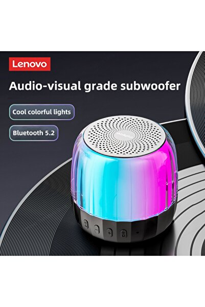 LENOVO K3 Plus Speaker Bluetooth Hoparlör - Rgb Renkli Işıklı Hoparlör - Tf Card Girişli 360° Stereo