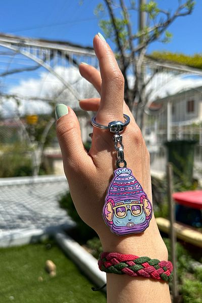 CoNotes Beret Design Purple Keychain