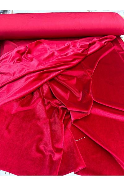 Kadife En Size Lycra Fabric - Red