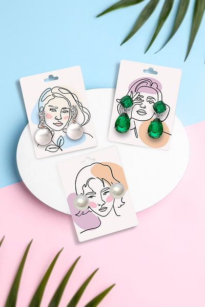 DERELİ MATBAA Earring Tags, Figured Earring Set 30 Pieces