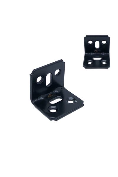 Yapıkan 4 Ad. Dekoratif Siyah L Demir Gönye Köşebent 30x25x25mm - Mobilya Dol...